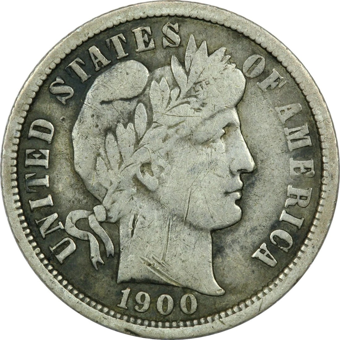 1900-O BARBER DIME 10C, VERY FINE VF (1 of 2)