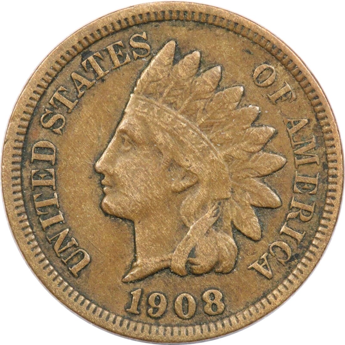 1908-S INDIAN HEAD CENT 1C, VERY FINE VF+ (1 of 2)