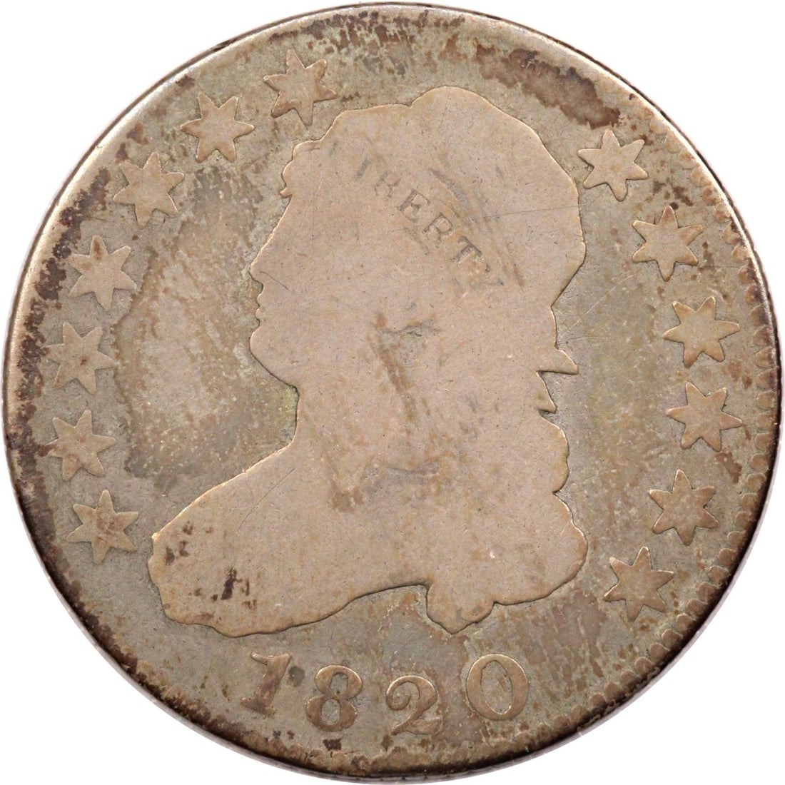 1820 CAPPED BUST QUARTER 25C, GOOD G (1 of 2)