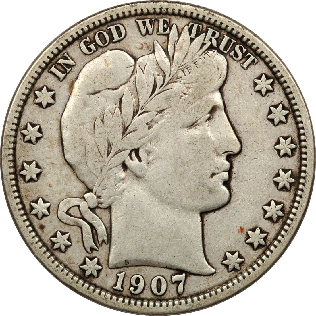 1907-D BARBER HALF DOLLAR 50C, VERY FINE VF (1 of 2)