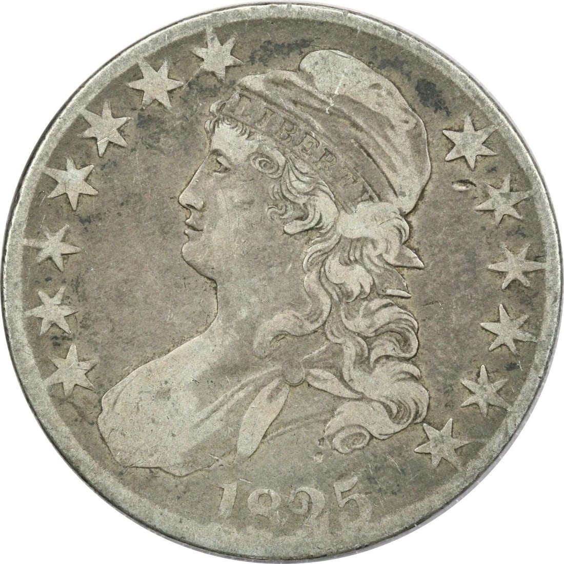 1825 CAPPED BUST HALF DOLLAR 50C, FINE F (1 of 2)