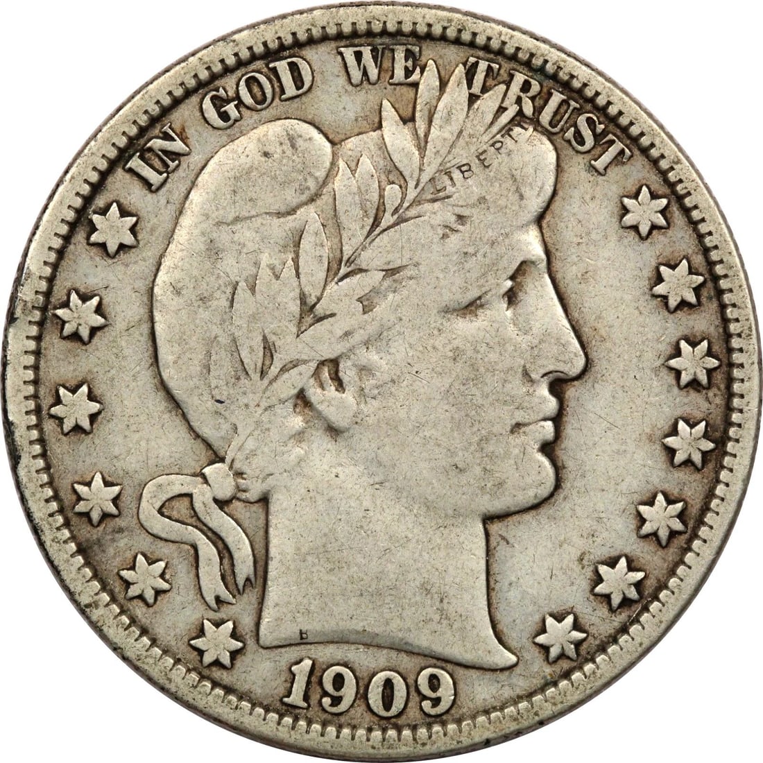 1909 BARBER HALF DOLLAR 50C, VERY FINE VF (1 of 2)
