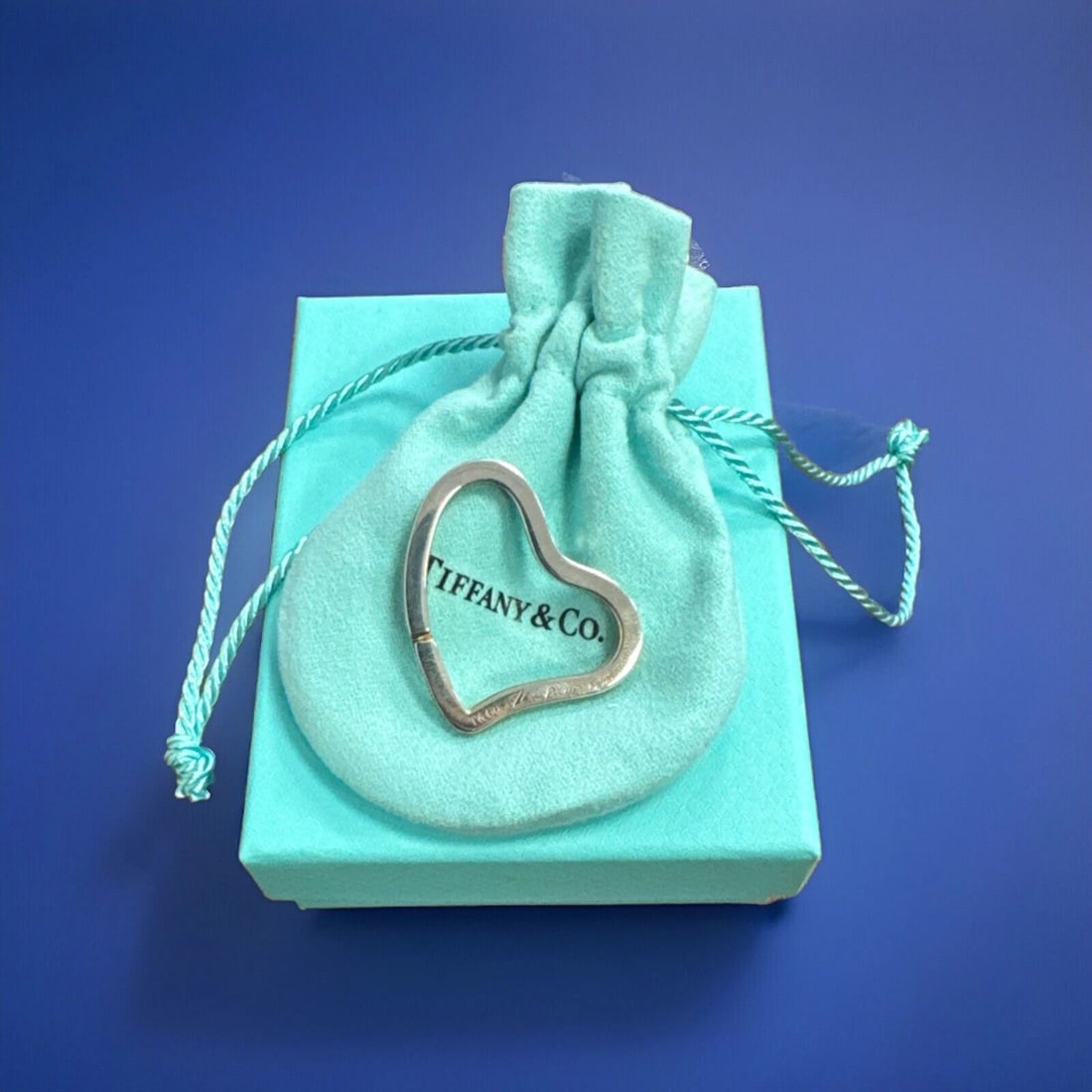 TIFFANY & CO. STERLING SILVER 925 ELSA PERETTI OPEN HEART KEY RING (1 of 2)
