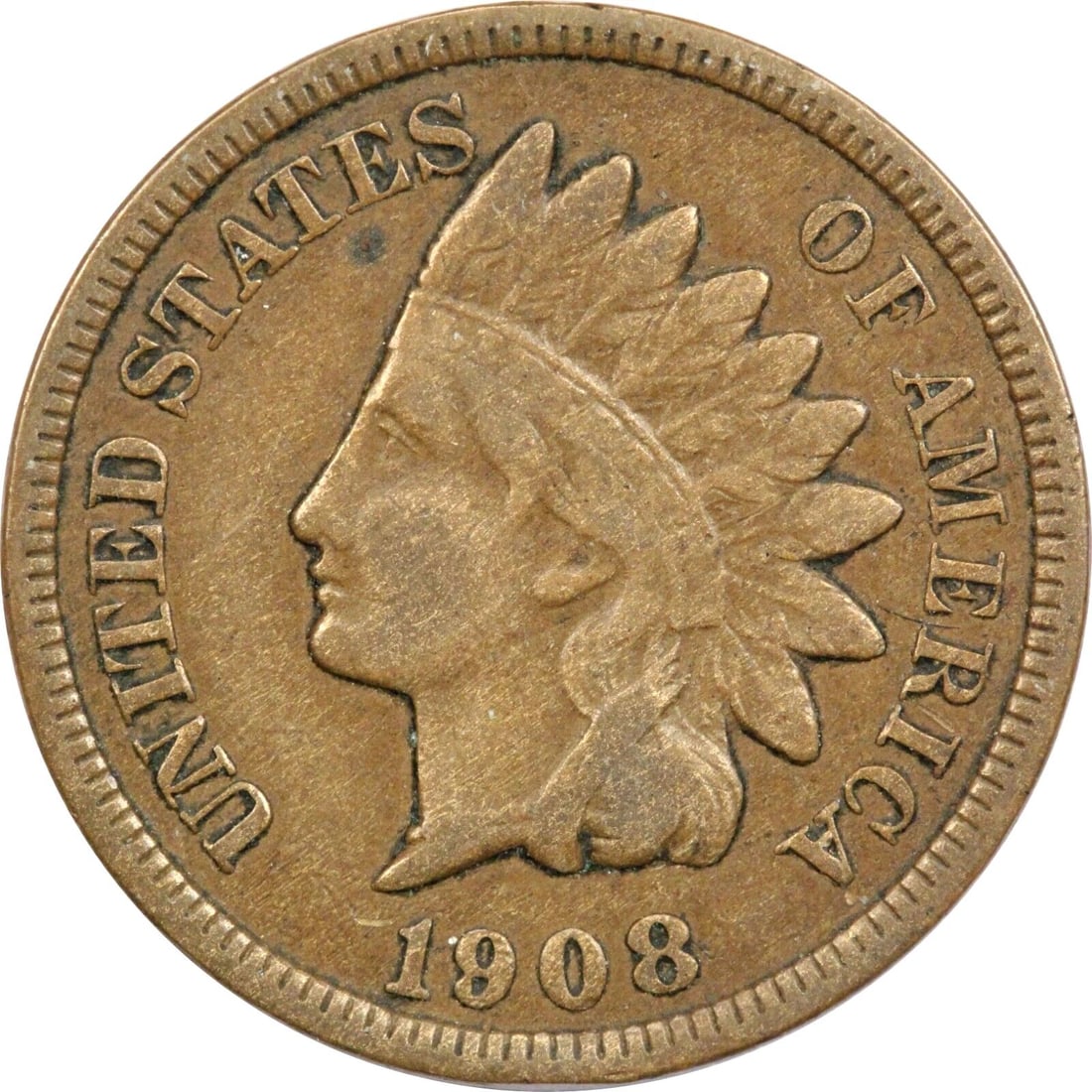 1908-S INDIAN HEAD CENT 1C, FINE F (1 of 2)