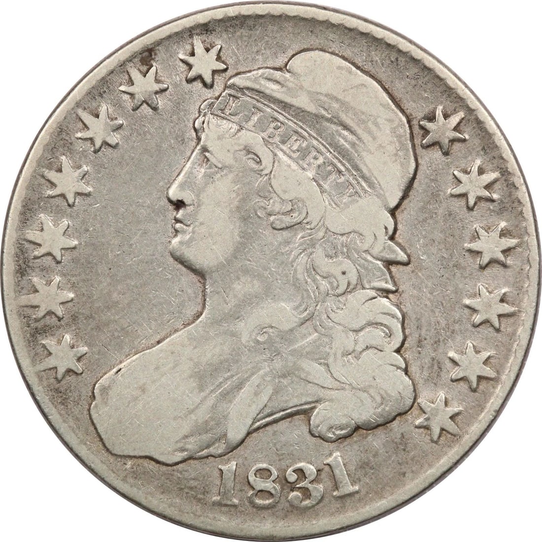 1831 CAPPED BUST HALF DOLLAR 50C, VERY FINE VF (1 of 2)