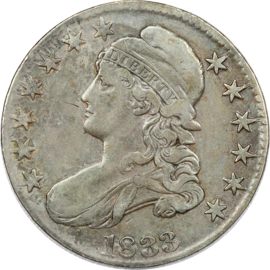 1833 CAPPED BUST HALF DOLLAR 50C, VERY FINE VF (1 of 2)