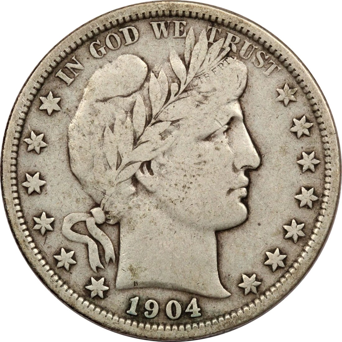1904 BARBER HALF DOLLAR 50C, FINE F (1 of 2)