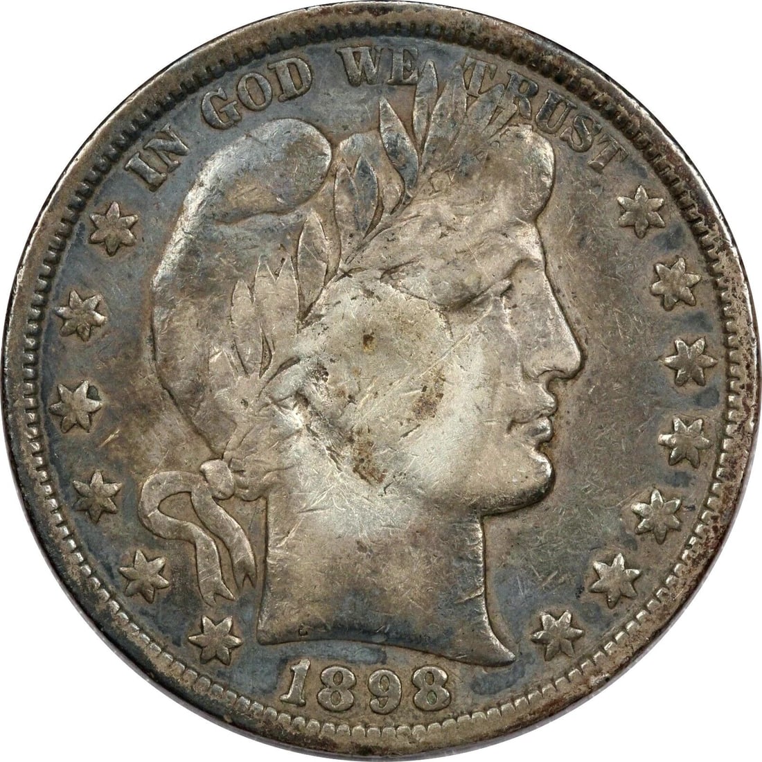 1898-S BARBER HALF DOLLAR 50C, FINE F (1 of 2)