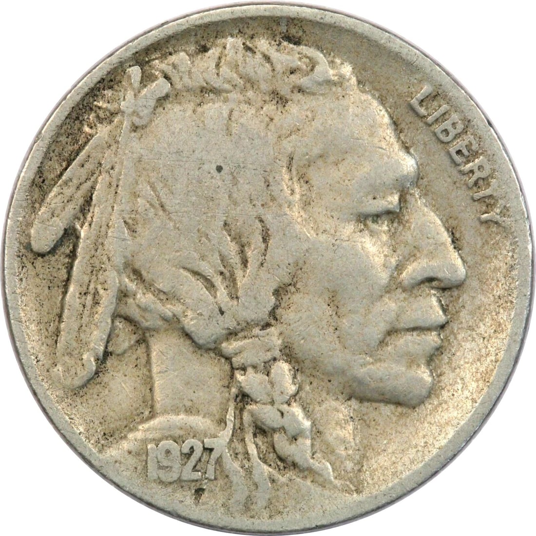 1927-S BUFFALO NICKEL 5C, VERY FINE VF (1 of 2)