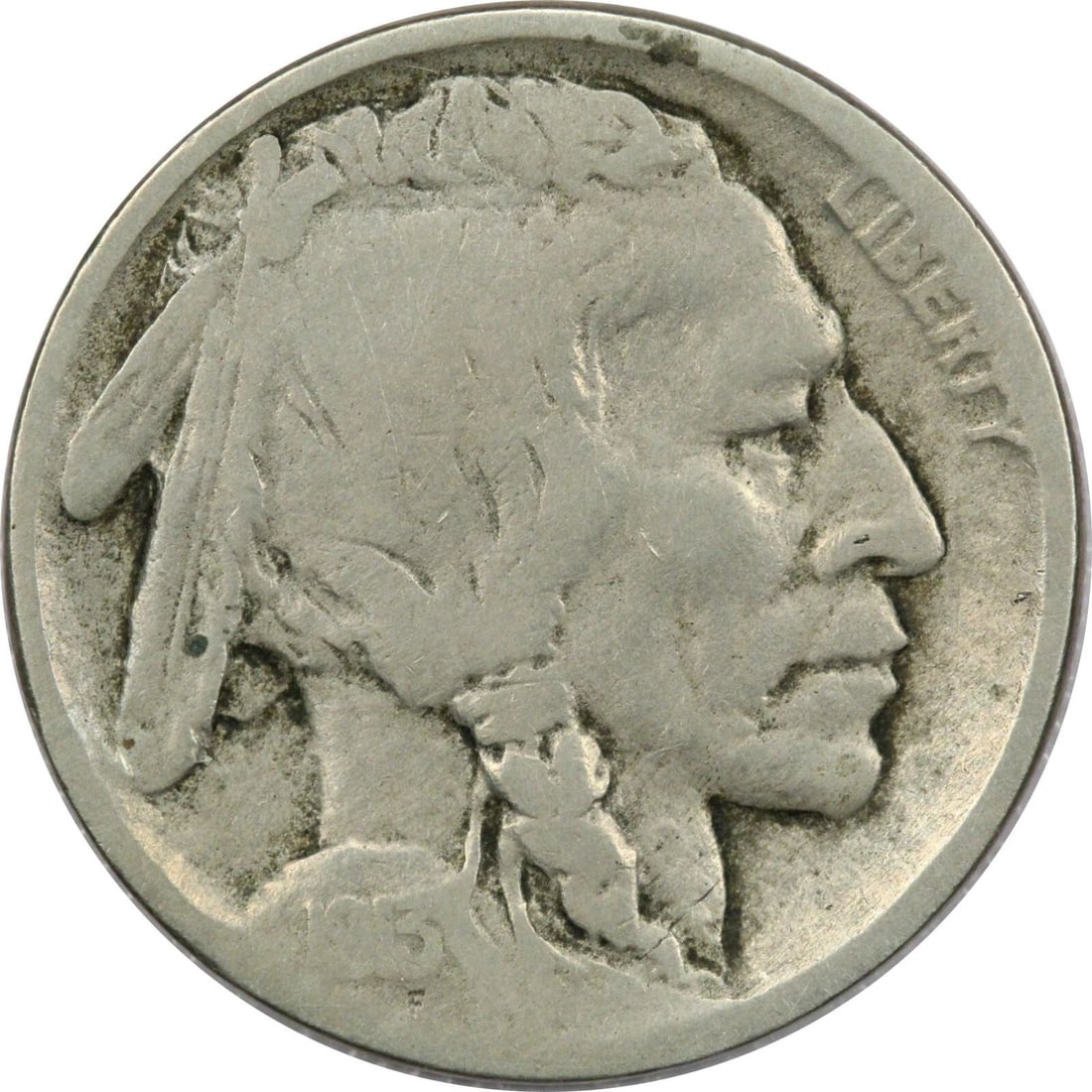 1913-D TYPE 2 BUFFALO NICKEL 5C, VERY GOOD VG, CLEANED (1 of 2)