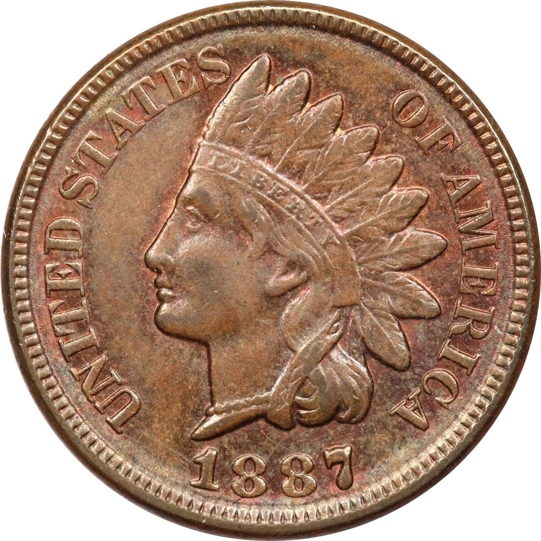 1887 INDIAN HEAD CENT 1C, UNCIRCULATED BU, BROWN (1 of 2)
