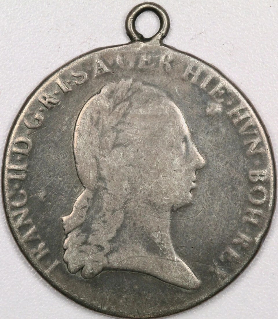 1796 AUSTRIA NETHERLANDS SILVER 1 THALER KM# 62.1, VERY GOOD VG EX-JEWELRY (1 of 2)