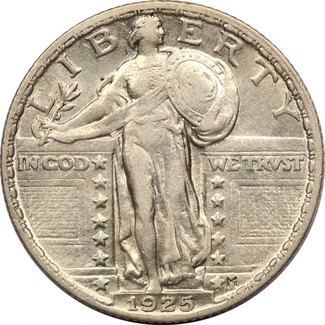 1925 STANDING LIBERTY QUARTER 25C, EXTREMELY FINE XF+ (1 of 2)