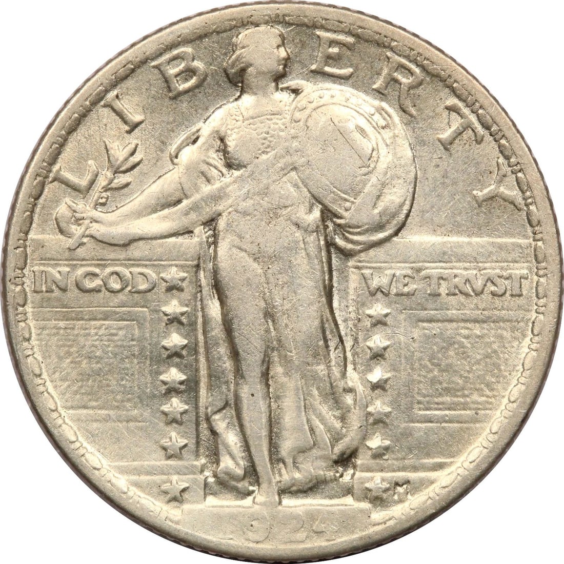 1924 STANDING LIBERTY QUARTER 25C, EXTREMELY FINE XF+: 1924 STANDING LIBERTY QUARTER 25C, EXTREMELY FINE XF+ 1924 Standing Liberty Quarter 25C, Extremely Fine XF+ THE ITEM(S) IN THE PHOTO(S) IS THE EXACT ITEM(S) YOU WILL RECEIVE!