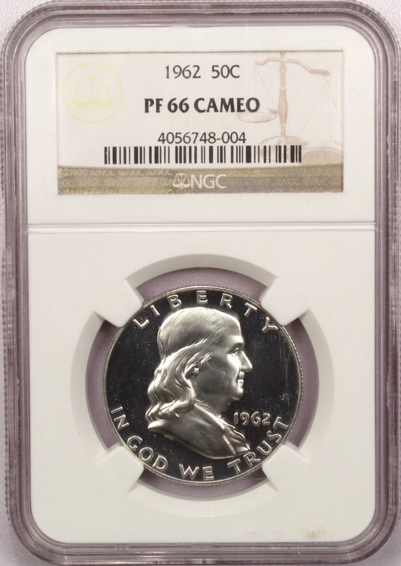 1962 PROOF FRANKLIN HALF DOLLAR 50C, NGC PF66 CAMEO CAM (1 of 2)