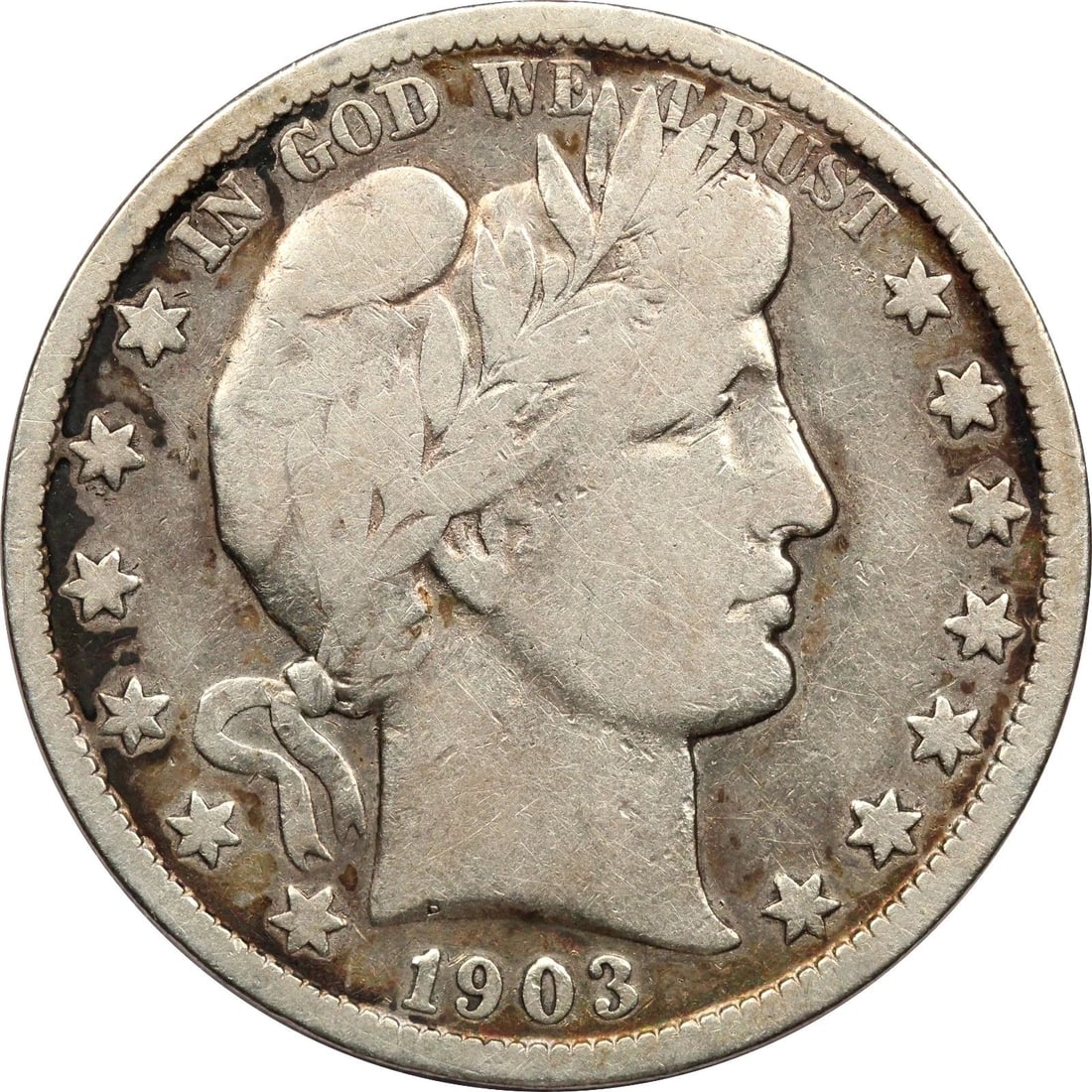 1903-S BARBER HALF DOLLAR 50C, FINE F CLEANED (1 of 2)