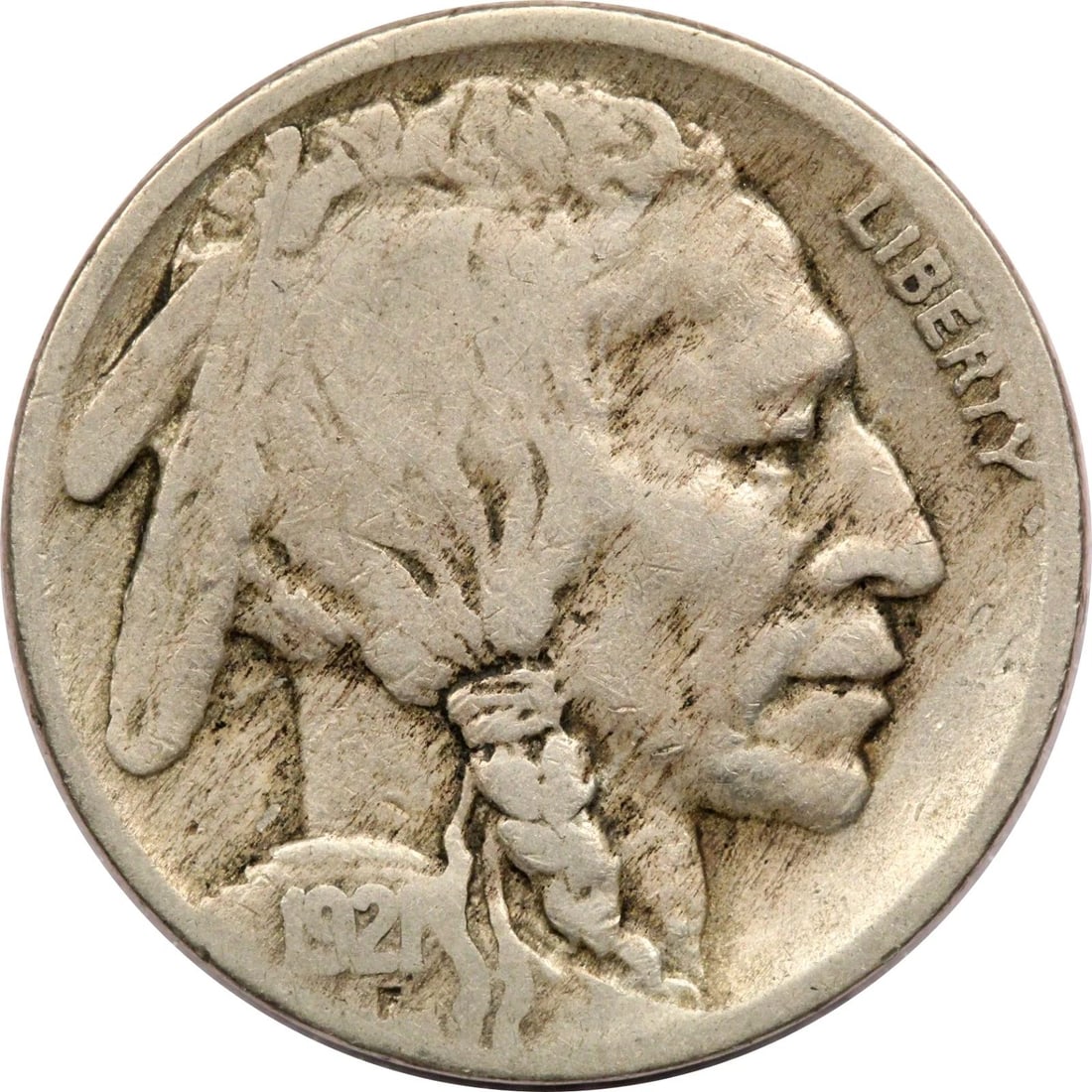 1921-S BUFFALO NICKEL 5C, VERY GOOD VG+, FULL DATE! (1 of 2)