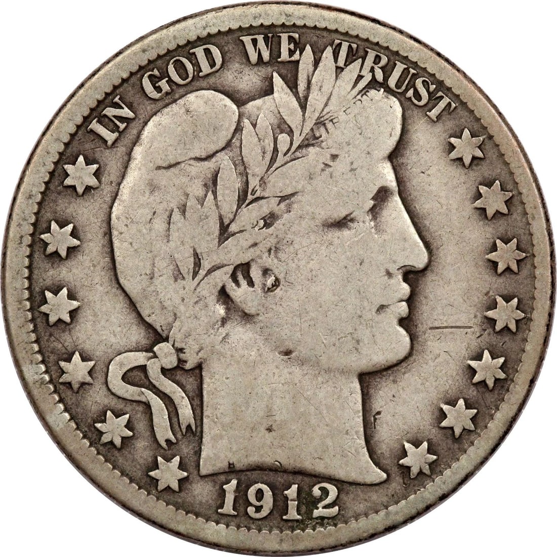 1912-S BARBER HALF DOLLAR 50C, FINE F (1 of 2)