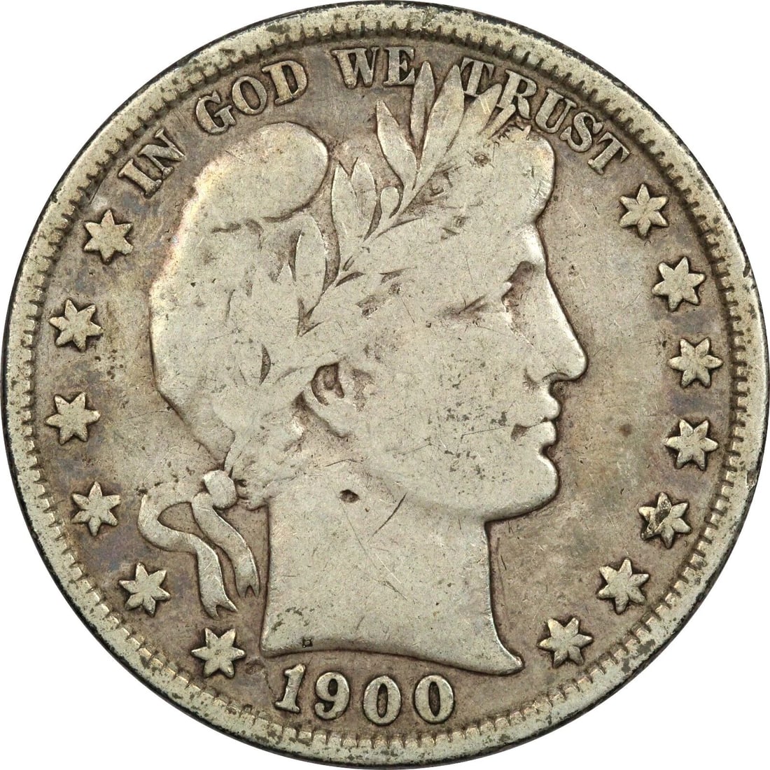 1900 BARBER HALF DOLLAR 50C, FINE F (1 of 2)