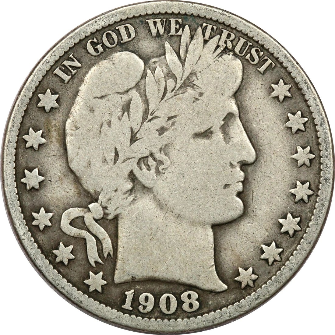 1908-O BARBER HALF DOLLAR 50C, FINE F (1 of 2)