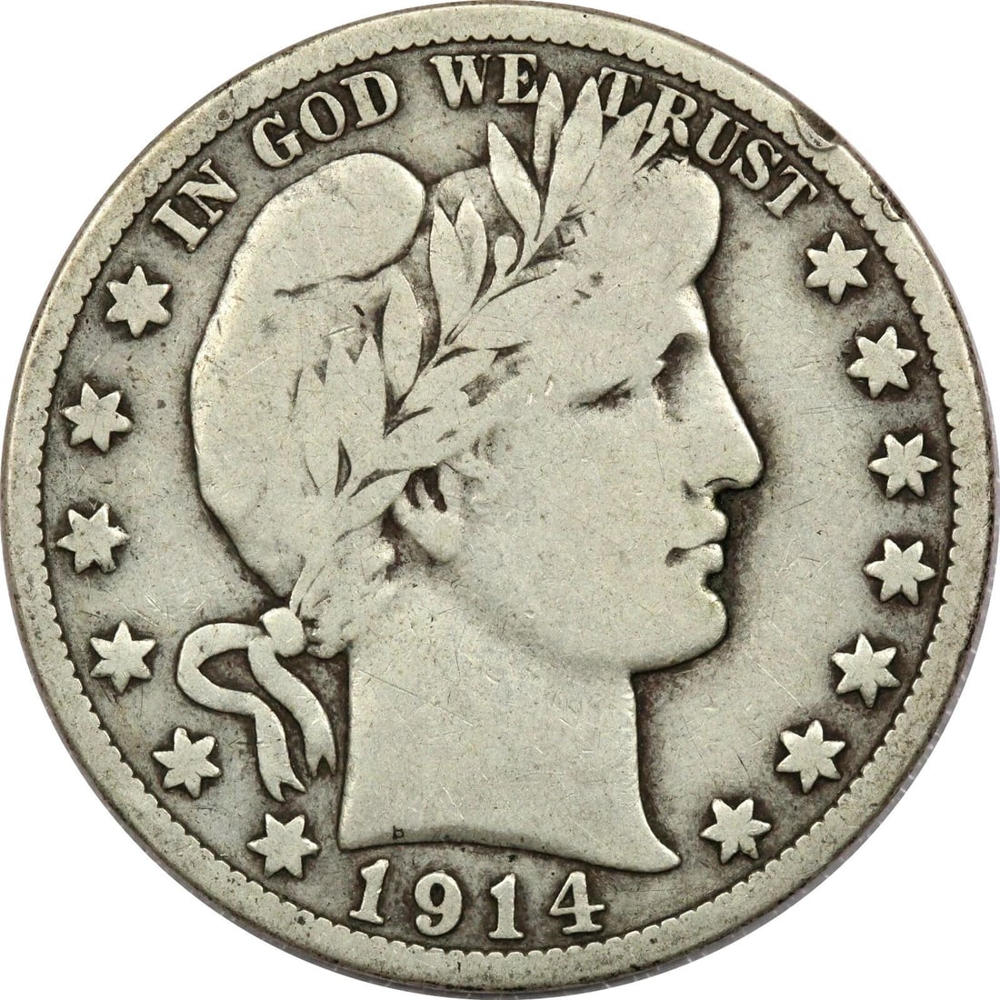 1914-S BARBER HALF DOLLAR 50C, FINE F, MINOR RIM DAMAGE: 1914-S BARBER HALF DOLLAR 50C, FINE F, MINOR RIM DAMAGE 1914-S Barber Half Dollar 50C, Fine F, Minor Rim Damage THE ITEM(S) IN THE PHOTO(S) IS THE EXACT ITEM(S) YOU WILL RECEIVE!
