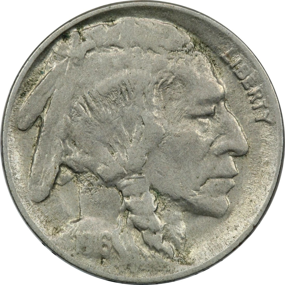 1916-D BUFFALO NICKEL 5C, EXTREMELY FINE XF, DIE EROSION (1 of 2)