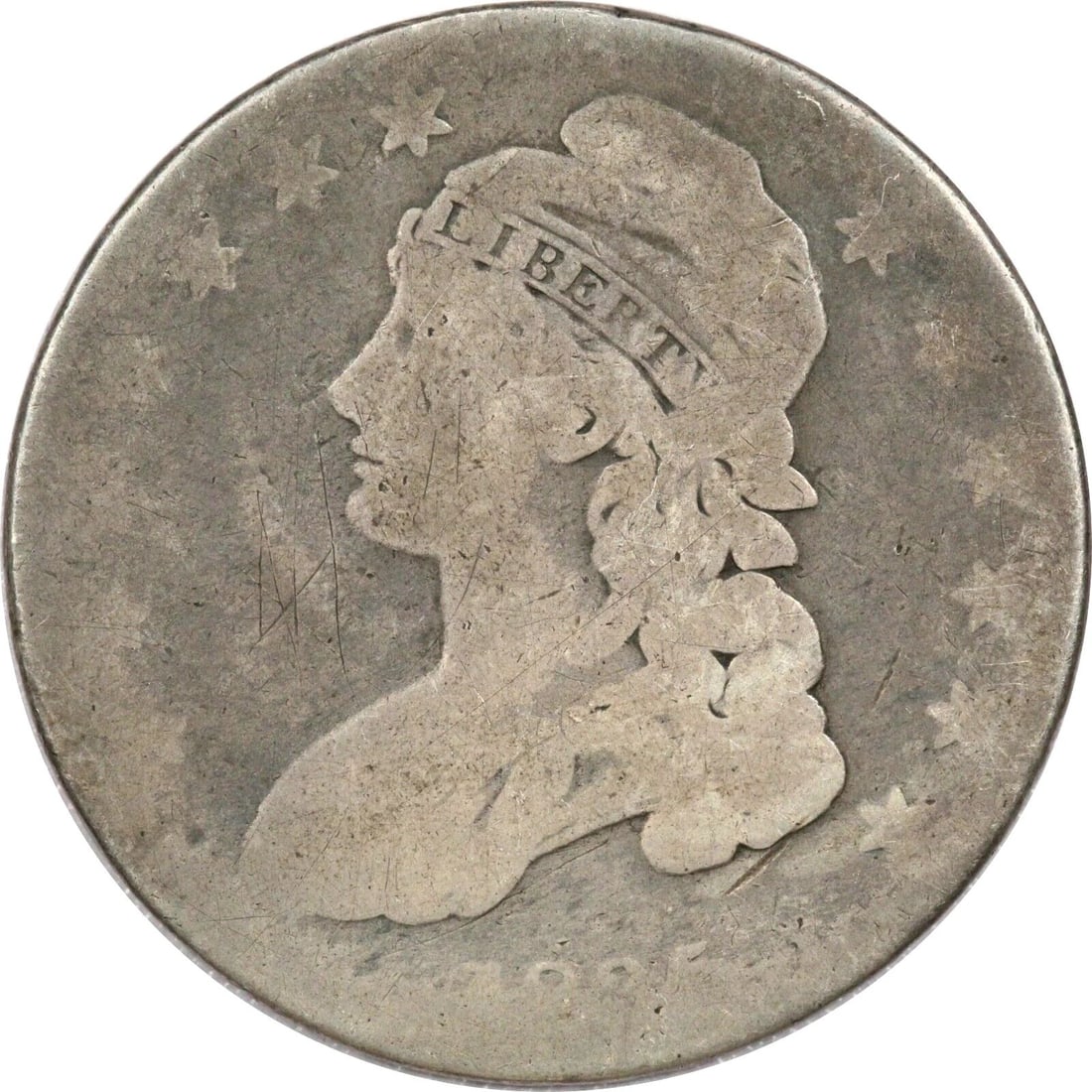 1835 CAPPED BUST HALF DOLLAR 50C, ABOUT GOOD AG (1 of 2)