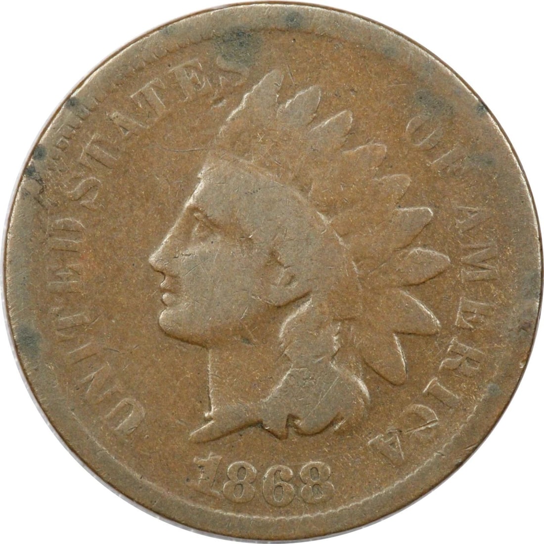 1868 INDIAN HEAD CENT 1C, VERY GOOD VG (1 of 2)