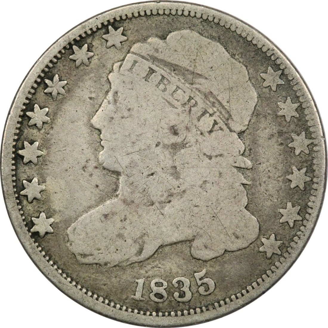 1835 CAPPED BUST DIME 10C, GOOD G (1 of 2)