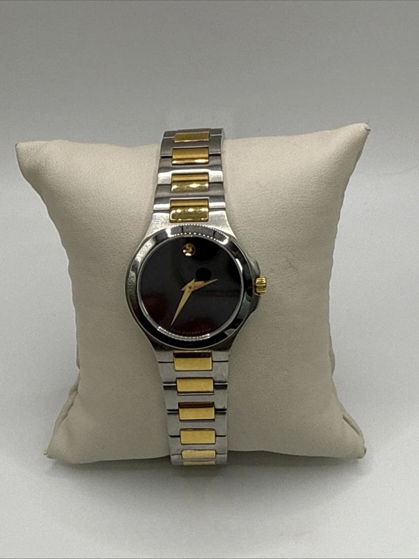LADIES MOVADO TWO-TONE MUSEUM WATCH The Ladies Movado Two-Tone Museum Watch is a stylish and elegant (1 of 2)