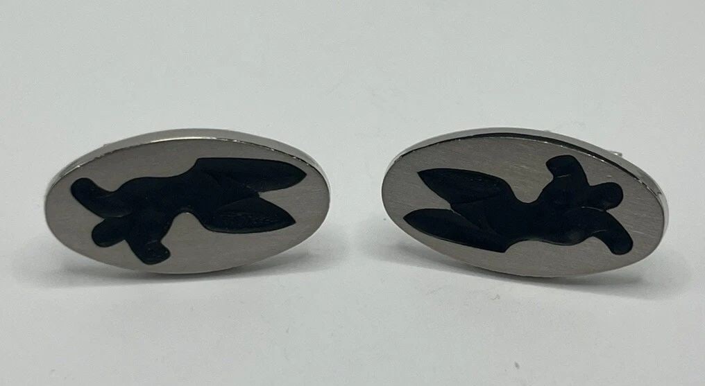 WOMANS BODY STERLING SILVER TANTRA CUFF LINKS (1 of 2)