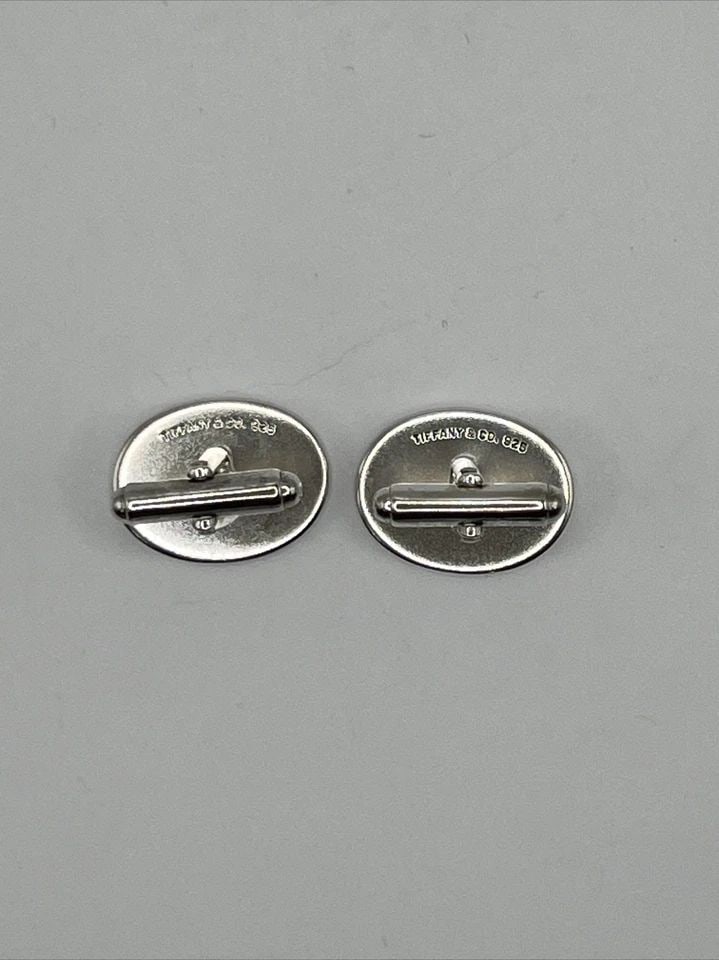 TIFFANY & CO. CLASSIC OVAL CUFFLINKS MEN'S 925 STERLING SILVER JEWELRY (1 of 1)