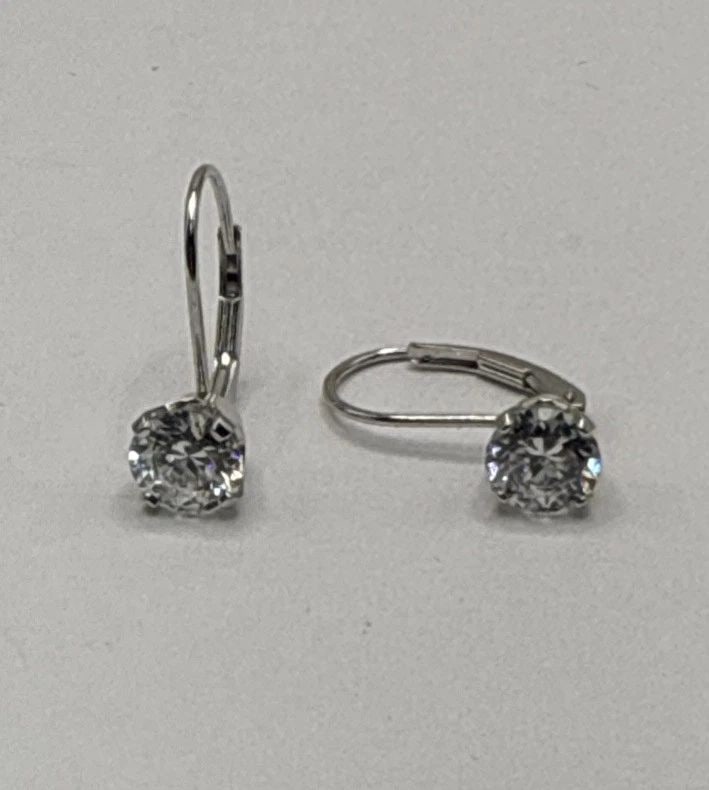EPIPHANY 925 SILVER DANGLE EARRINGS WITH CLEAR STONES (1 of 1)