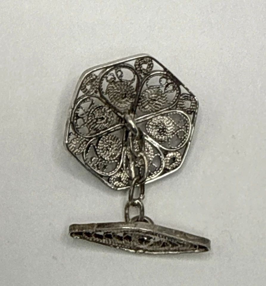 STERLING SILVER FILIGREE CUFFLINKS 6.1 GRAMS (1 of 1)