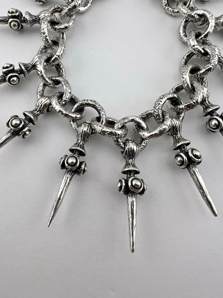 GACKT DARTS GIGOR GOTHIC PUNK BIKER STERLING SILVER DAGGER KNIFE DESIGN BRACELET (1 of 2)