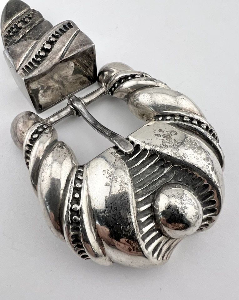 JAMES MARTIN SOUTHWESTERN MODERNIST STERLING SILVER RANGER BELT BUCKLE SET 163G (1 of 2)