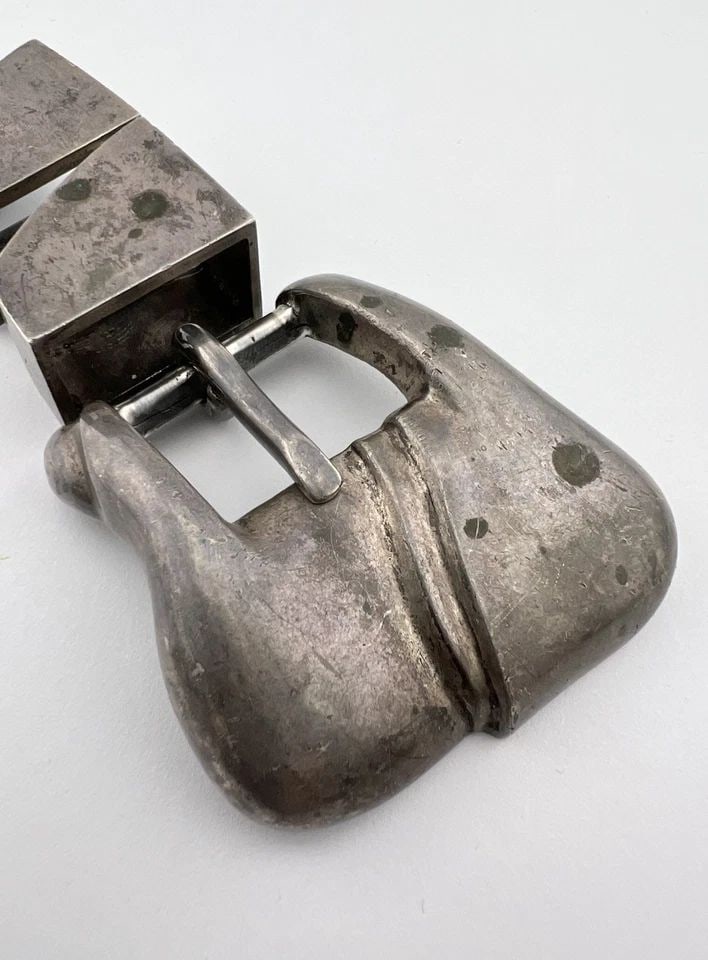 VINTAGE NAVAJO STERLING SILVER STAMPED 3D EAGLE MEN'S WATCH TIPS 26G (1 of 2)