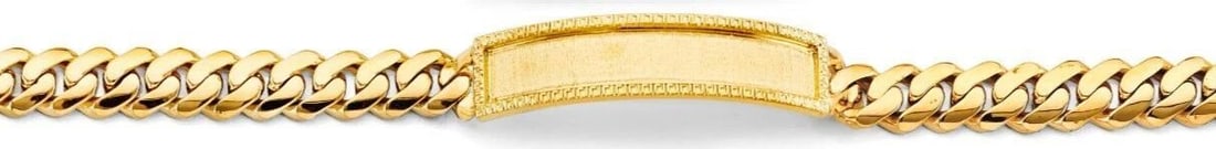 NEW 14K YELLOW GOLD MIAMI CURB LINK FRAME ID BRACELET (1 of 2)
