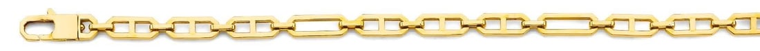 NEW 14K YELLOW GOLD 6MM HOLLOW MARINER 3+1 CHAIN (1 of 2)