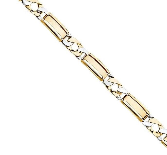 NEW 14K TWO TONE GOLD MEN'S BRACELET (1 of 2)