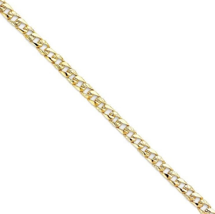 NEW 14K YELLOW GOLD STAMP NUGGET LINK BRACELET: NEW 14K YELLOW GOLD STAMP NUGGET CUBAN LINK BRACELET STAMP NUGGET CUBAN LINK BRACELET NEW 14K YELLOW GOLD LENGTH - 7.25in Apx WEIGHT - 6.9g