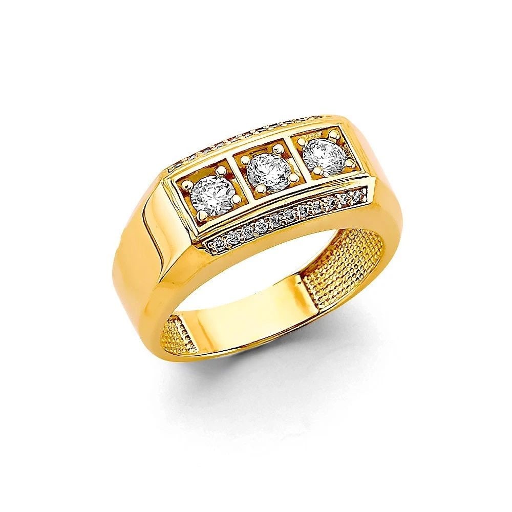 NEW 14K TWO TONE GOLD MEN'S RING - SIZE 10 (1 of 2)