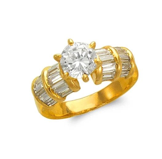 NEW 14K YELLOW GOLD LADIES FASHION SOLITAIRE RING (1 of 2)