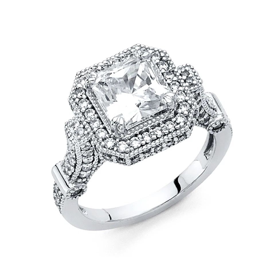 NEW 14K WHITE GOLD ENGAGEMENT RING - SIZE 7 (1 of 1)