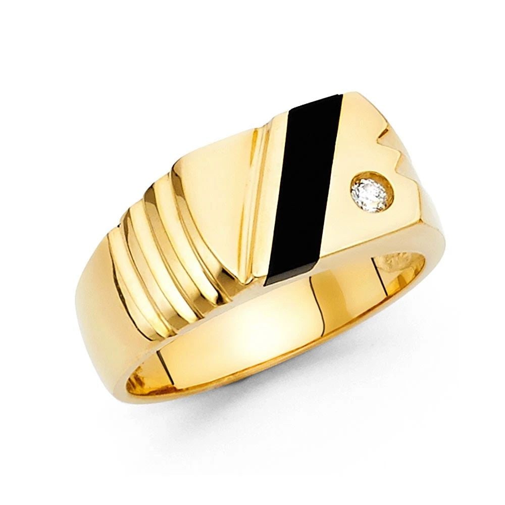 NEW 14K YELLOW GOLD ONYX MEN'S RING- - SIZE 10: NEW 14K YELLOW GOLD ONYX MEN'S RING ONYX MEN'S RING NEW 14K YELLOW GOLD WIDTH : 10 mm WEIGHT : 6.7g