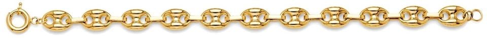 NEW 14K YELLOW GOLD PUFFED MARINER BRACELET (1 of 1)