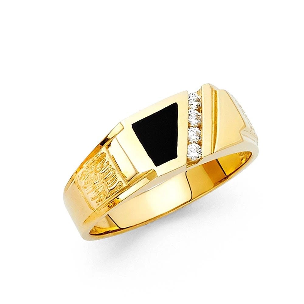 NEW 14K YELLOW GOLD ONYX MEN'S RING - SIZE 10 (1 of 1)
