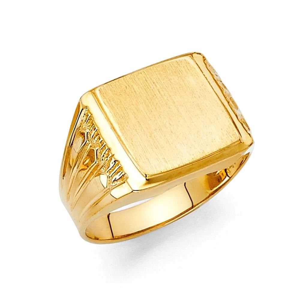 NEW 14K YELLOW GOLD MEN'S RING - SIZE 10 (1 of 2)