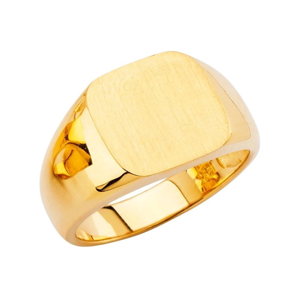 NEW 14K YELLOW GOLD MEN'S RING - SIZE 10: NEW 14K YELLOW GOLD MEN'S RING MEN'S RING NEW 14K YELLOW GOLD WIDTH : 14 mm WEIGHT : 6.6g