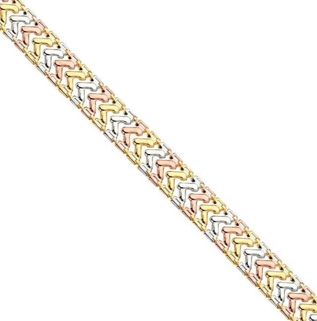 NEW 14K TRI COLOR GOLD FANCY BRACELET (1 of 2)